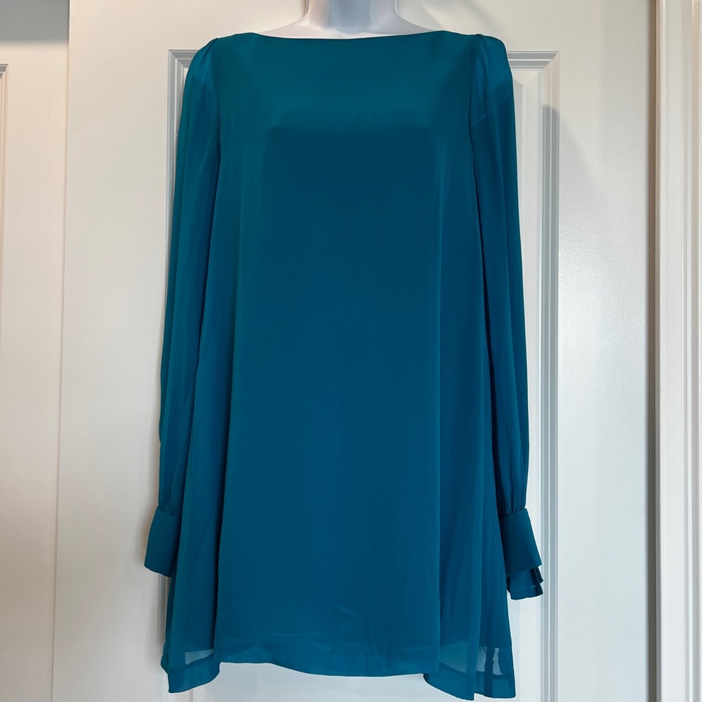 Guess Teal Long Sleeve Dress